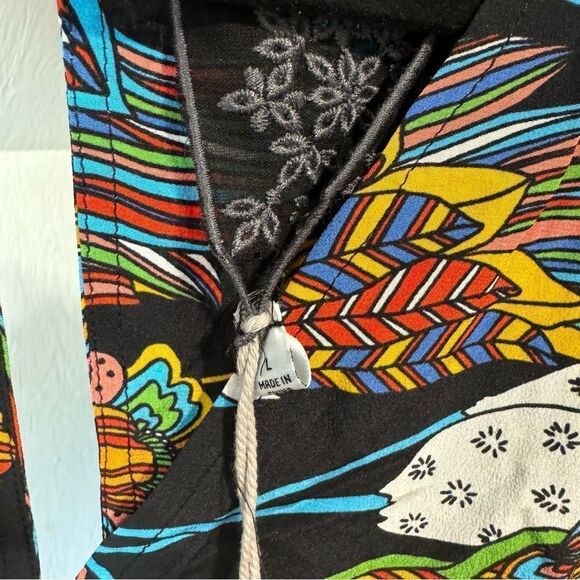 Revolve Johnny Was NWT Gardenia Floral Silk Midi Dress Size L - Picture 10 of 11